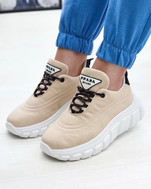 Бежевая женская спортивная обувь из ткани Riotay- Footwear