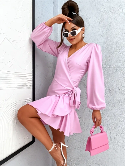 Royalfashion Moteriškas mini suknelė su volanais