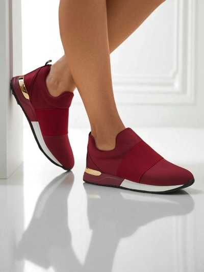 Callista Wine Sneakers – Flat Heel Kicks, 3.5 cm