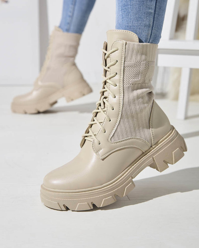 Smėlio spalvos moteriški aukštakulniai a'la bagers Ratica - Avalynė