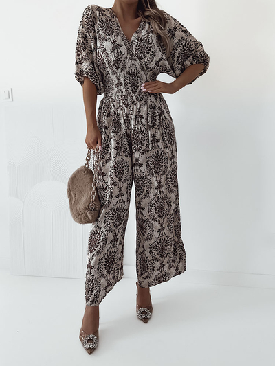 Royalfashion Raštuotas moteriškas kombinezonas