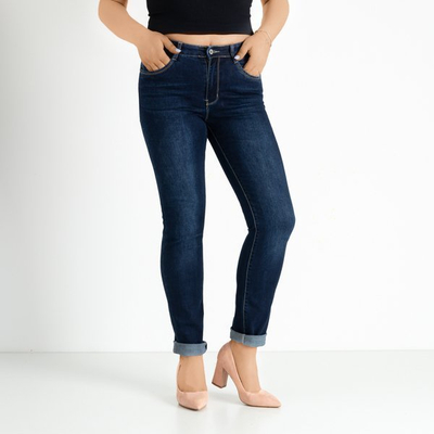 темно-синие женские прямые джинсы - Одежда