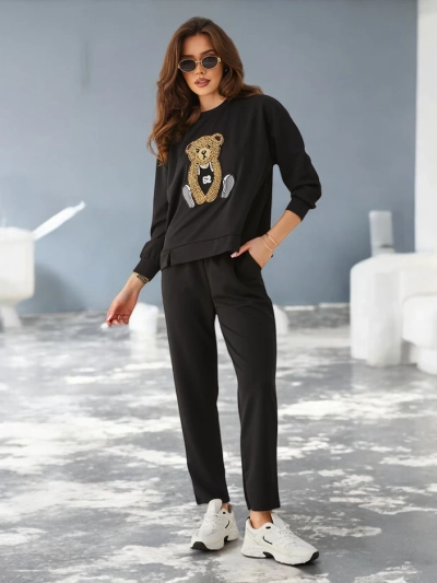 Royalfashion Женский комплект из вискозы с медведем