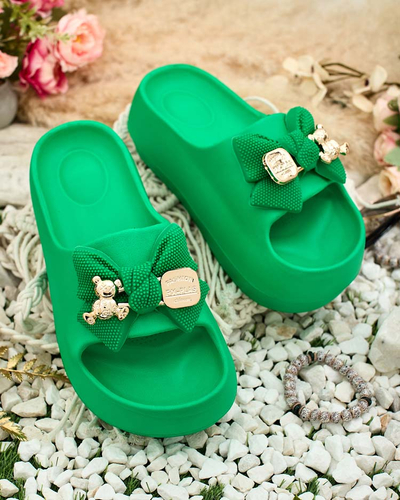 Royalfashion Moteriškos guminės šlepetės su dekoratyviniu lankeliu Afeen