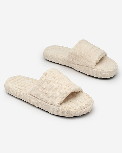 Royalfashion Бежевые женские шлепанцы из ткани Tylles
