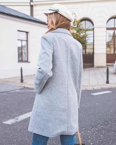 Moteriška striukė iki kelių šviesiai pilkos spalvos- Drabužiai