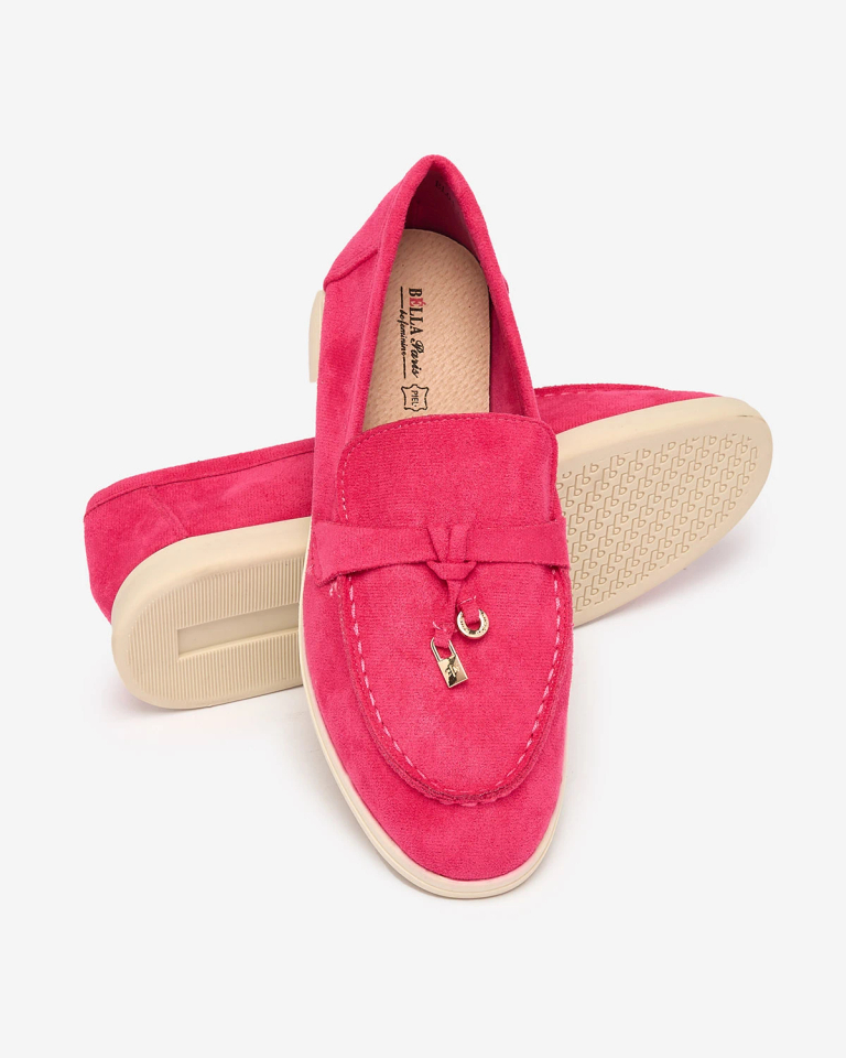 Royalfashion Fuchsia женские мокасины с нежным украшением Classic Lux