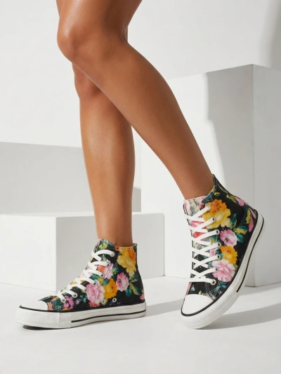 "Royalfashion" Moteriški aukšti grafitiniai sportbačiai su spalvotomis gėlėmis Fahenna