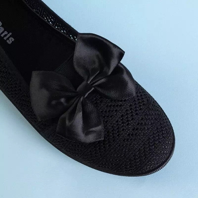 OUTLET Черные женские ажурные слипоны с бантом Азария - Обувь