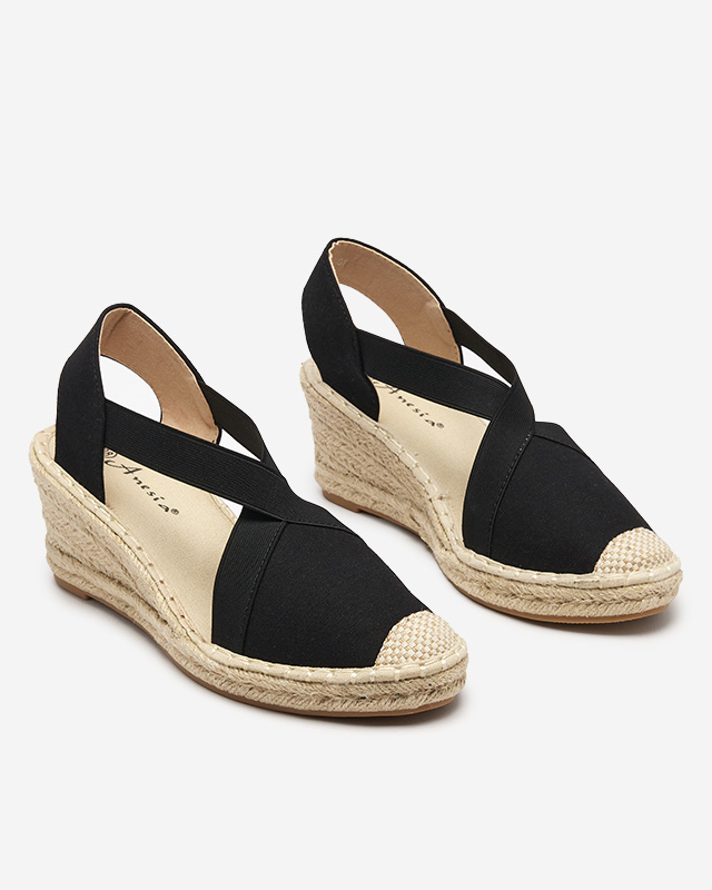 Черные женские босоножки а-ля эспадрильи Machisa - Обувь