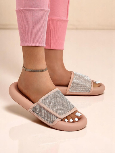 Royalfashion Женские шлепанцы на плоской подошве Sparkle Step