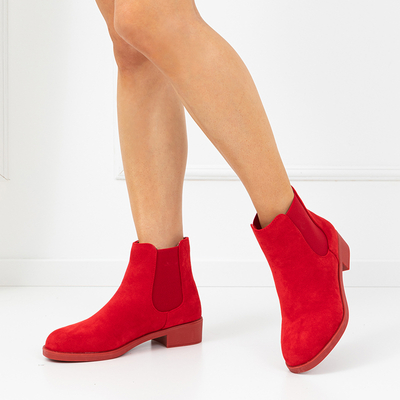 Женские сапоги Lunara Chelsea из эко-замши красного цвета - Обувь