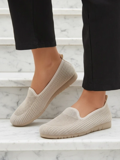 Moda Bella Smėlio Spalvos Moteriški Batai Plokščiu Padu