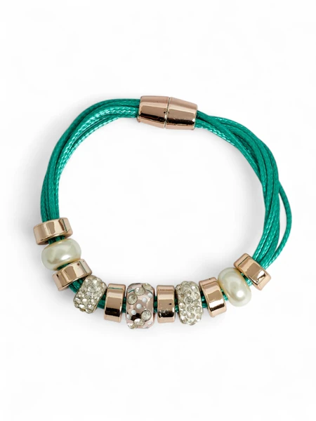 Bransoletka damska z kulkami i cyrkonią - sztosik!