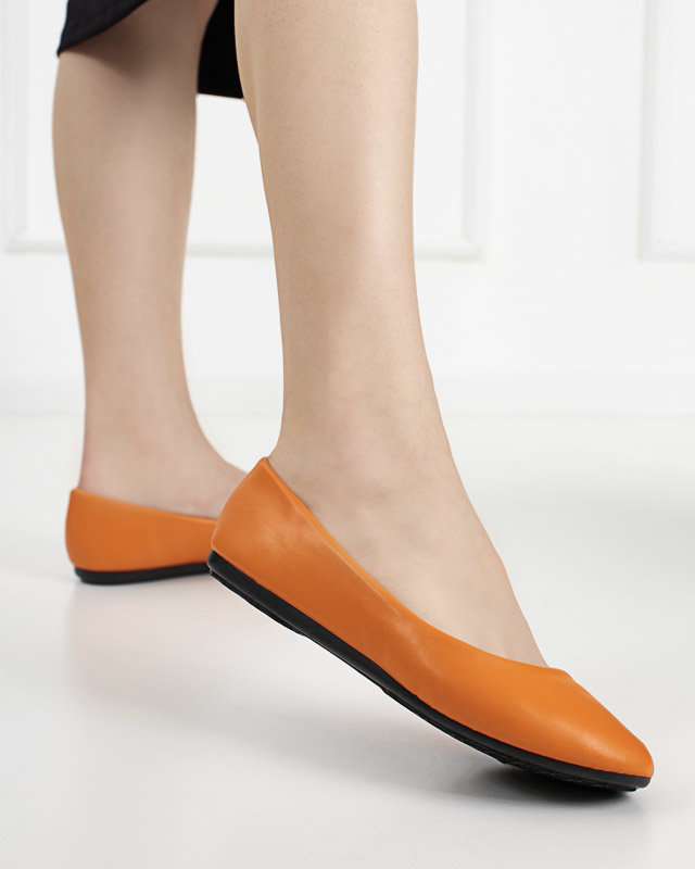 OUTLET Оранжевые балетки из эко-кожи Falo - Обувь