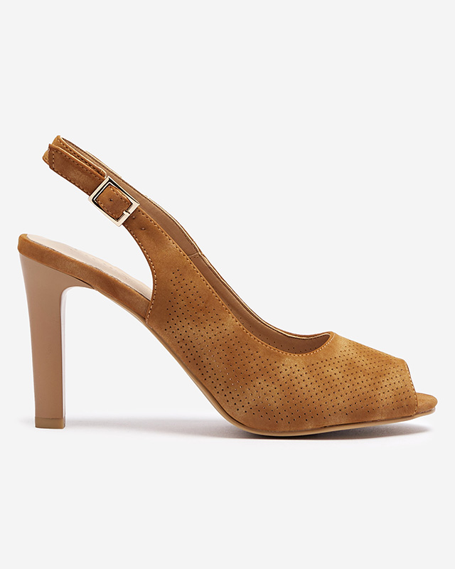 Коричневые женские босоножки на каблуке Phaenna