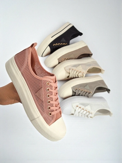 Afrodyta Rosa Women's Sneakers - Breathable Pink Fabric Shoes for Summer