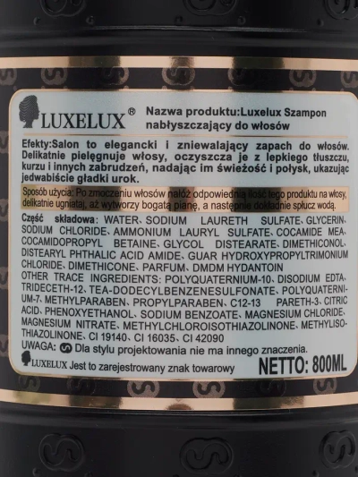 Шампунь для волос Luxelux Золотой Классик 800 мл