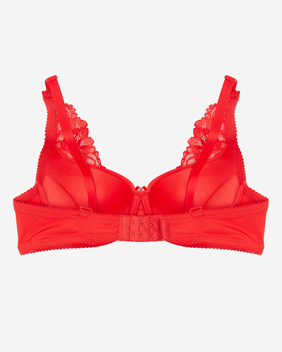 Raudona moteriška liemenėlė su nėriniais - Apatiniai rūbai