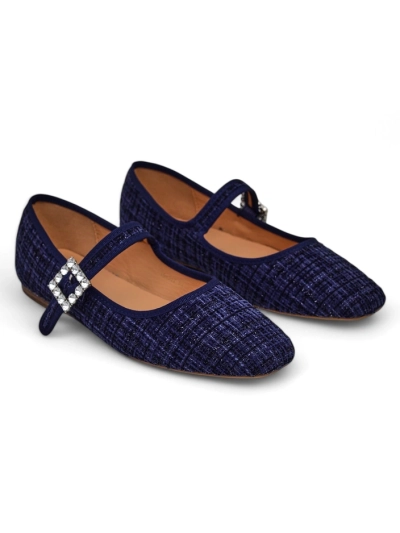 Royalfashion moteriški raštuoti ballet flat'ai su sagtimi ir dirželiu Riffos