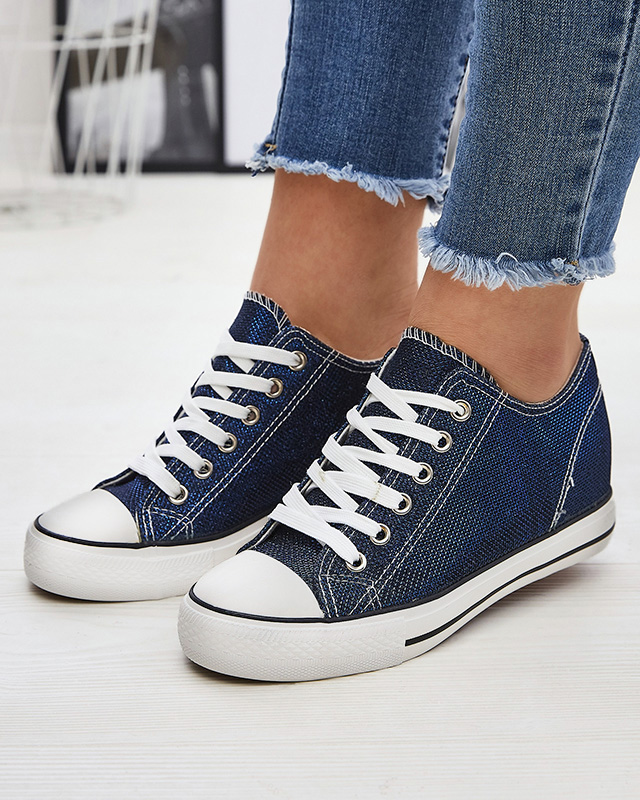 Темно-синие женские кеды на скрытом якоре с блестящей нитью Seggat- Footwear