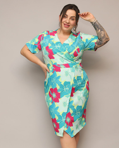 "Royalfashion" Moteriška gėlėto audinio suknelė PLUS SIZE