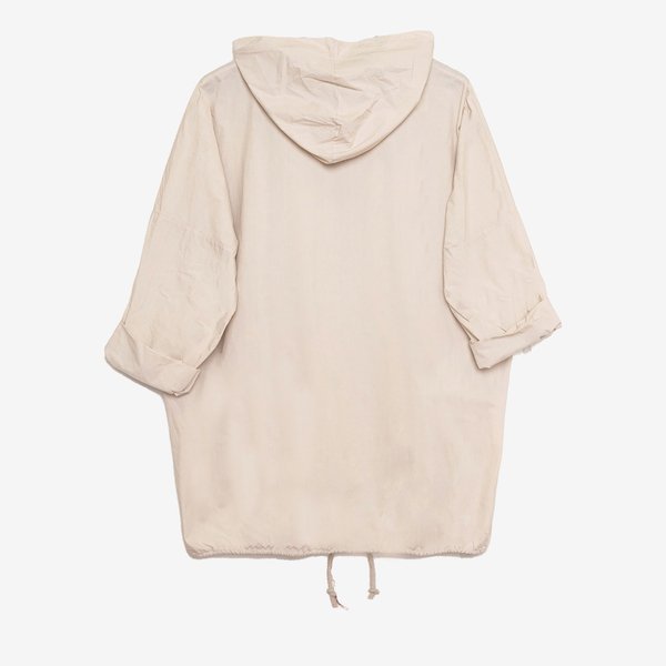 Beżowa damska kurtka z kapturem - Odzież