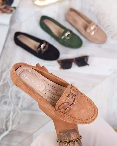 Kupranugario spalvos moteriški mokasinai su grandinėle Lertika - Avalynė