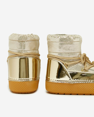 Royalfashion Moteriški auksiniai nėriniuoti sniego batai Yevnoie