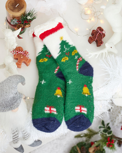 Носки женские Royalfashion Warmed Christmas Green
