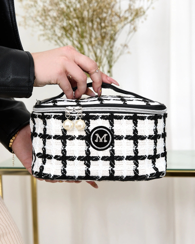 Royalfashion Женская косметичка в клетку белого цвета