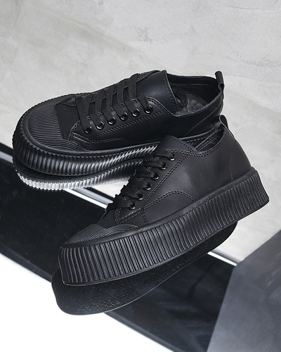 Juodi moteriški sportiniai bateliai ant platformos Koddop - Avalynė