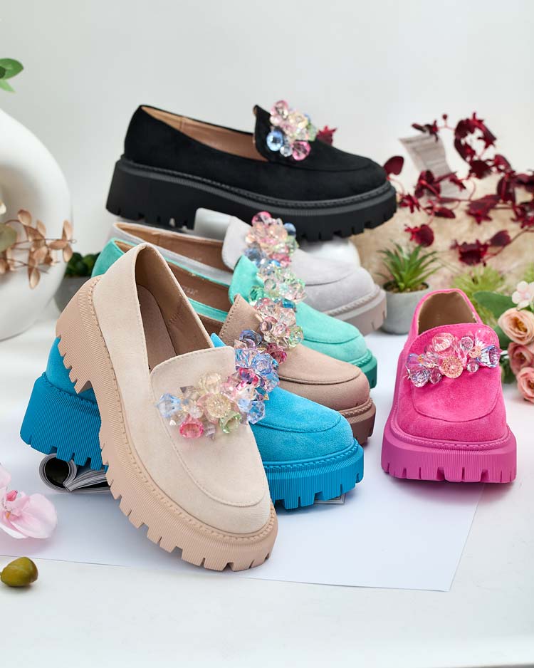 Royalfashion Женские мокасины с разноцветными бусинами Hetika