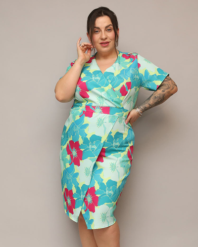 "Royalfashion" Moteriška gėlėto audinio suknelė PLUS SIZE