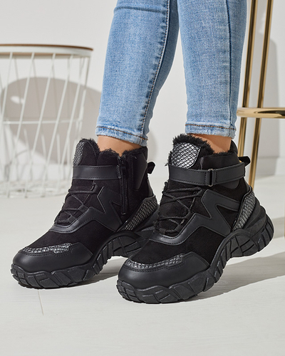 Черные женские утепленные сапоги-снежки Okraja - Обувь