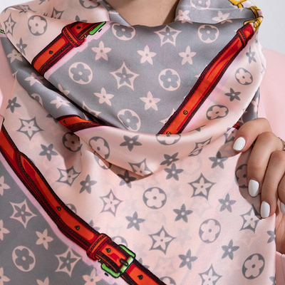 Raštuotas rožinis šalikas - šalikai