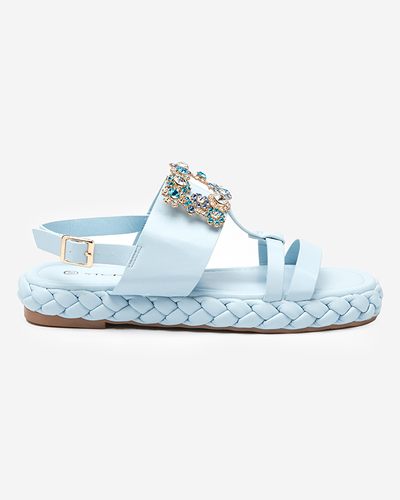 OUTLET Женские синие босоножки с декоративной пряжкой Govy-Footwear