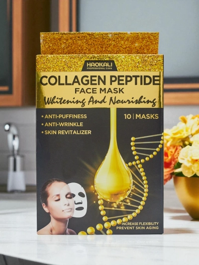 Aurora Collagenus Peptide Mask – Rozjaśniająca Maska Na Twarz Haokali 10 szt. – skóra jak petarda!