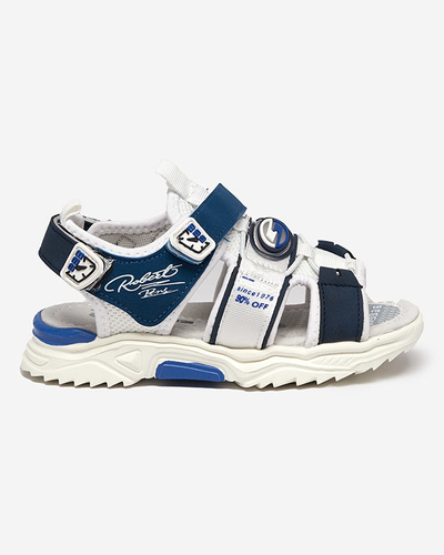 Бело-темно-синие сандалии для мальчиков на липучке Roser-Footwear