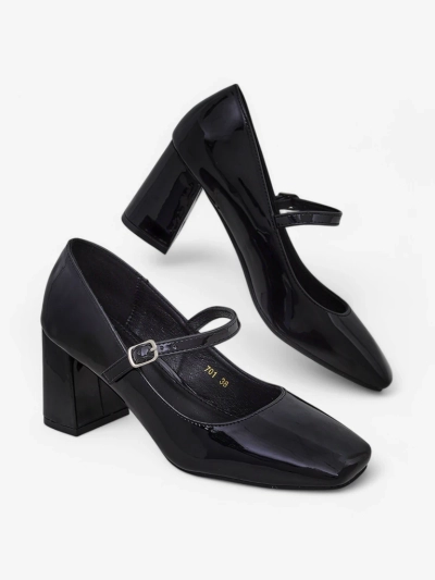 Royalfashion Лаковые женские туфли на каблуке с ремешком Virra