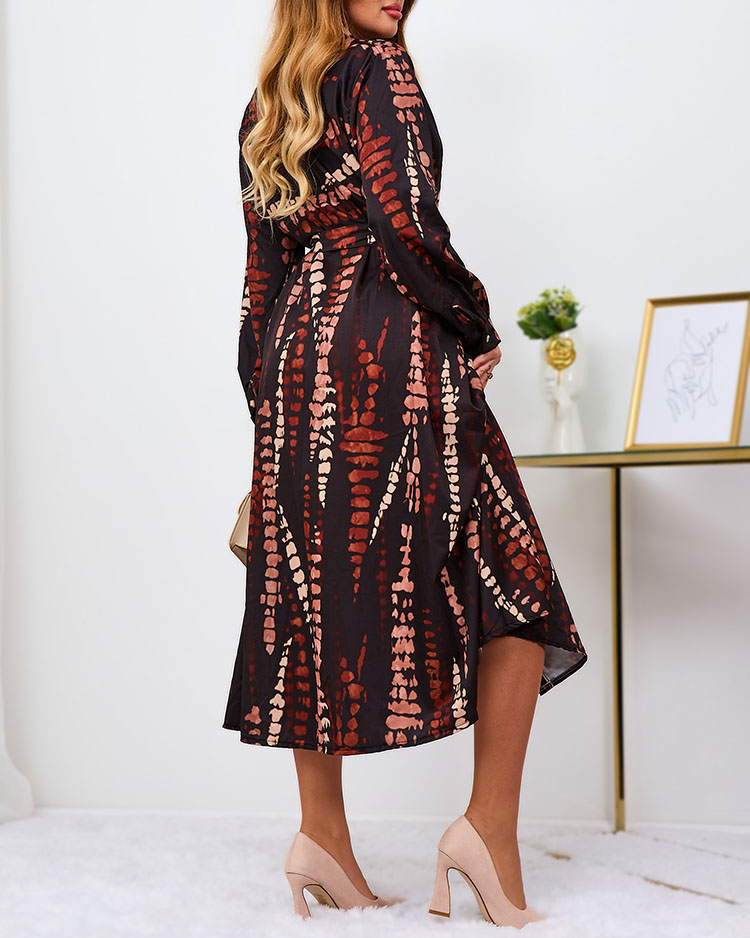 Royalfashion Черно-коричневое узорчатое женское макси-платье