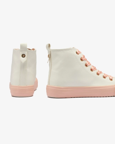 Бело-розовые женские спортивные кроссовки Macako- Footwear