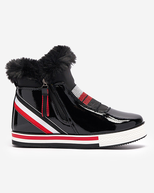 OUTLET Черные женские спортивные сапоги со скрытым каблуком и мехом Gomiu- Footwear