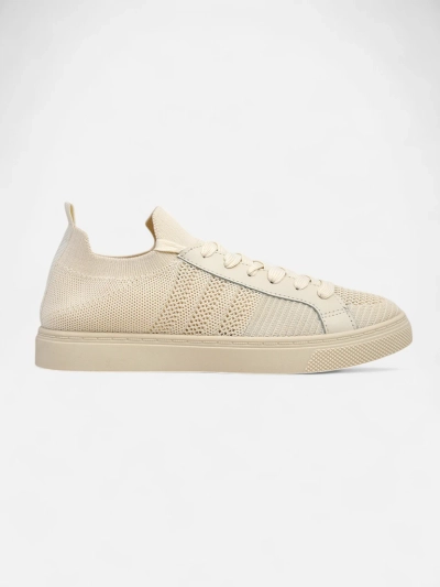 Beżowe sneakersy Damiani – lekkie trampki tkanina/skóra eco na lato