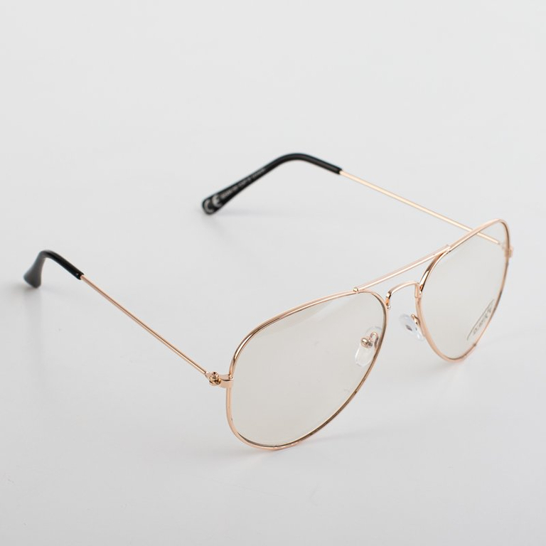 Прозрачные солнцезащитные очки с золотой оправой