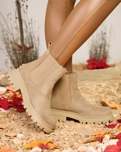"Royalfashion" Smėlio spalvos apšiltinti moteriški batai "Comfy Walk"