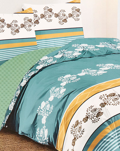 Зеленое постельное белье из хлопка 200х220, комплект из 4-х частей