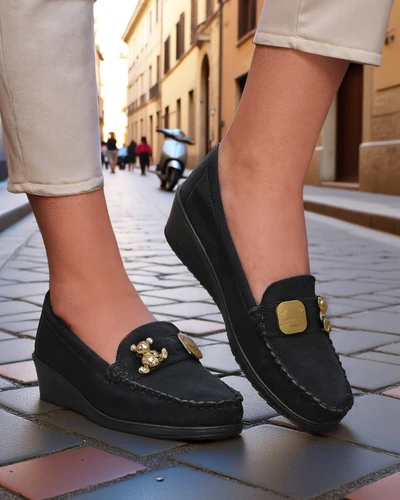 Royalfashion moteriški loaferiai su žemu pakulniu Mollan