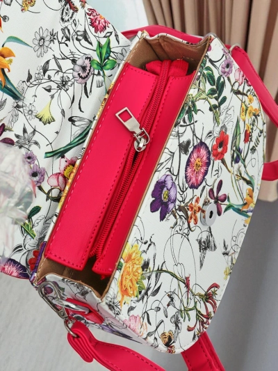 Royalfashion Mała damska torebka z eko skóry w kwiaty Ori Elle - Sztosik!
