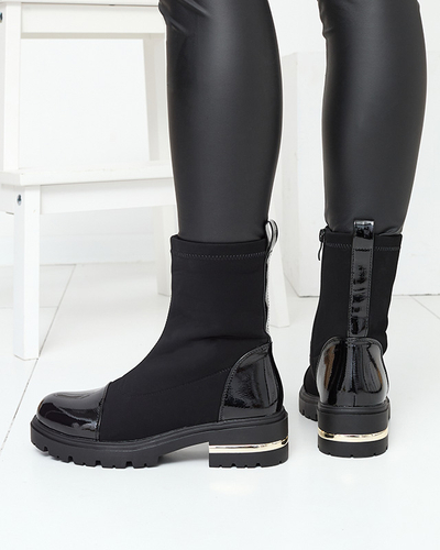 Высокие женские черные матовые сапоги Assalin- Обувь